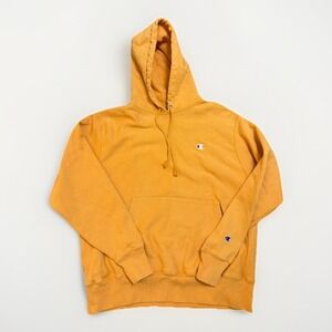 VINTAGE CHAMPION REVERSE WEAVE PULLOVER HOODIE ORANGE BROWN MENS LARGE 2003